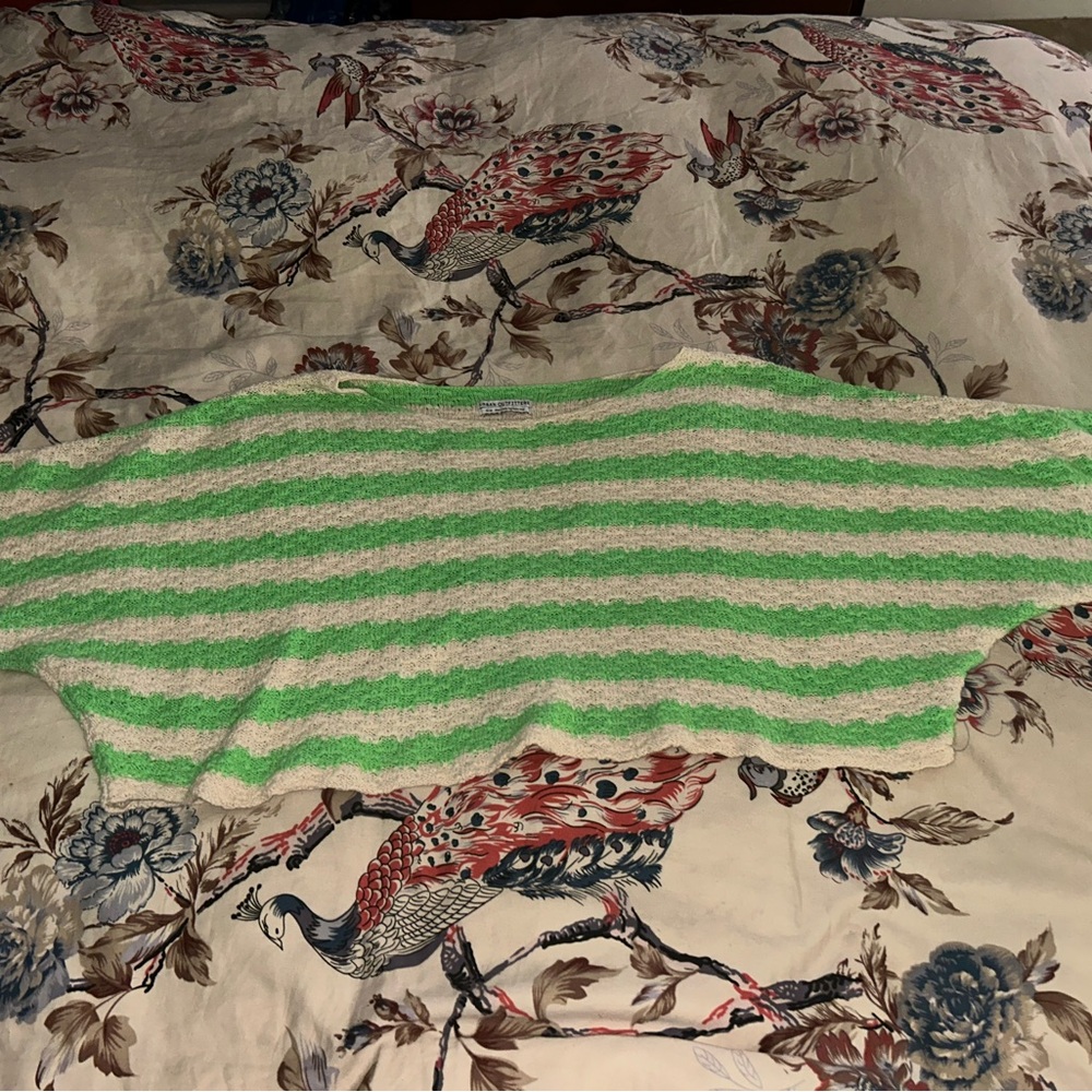 Urban Outfitters Lime and Cream Knit Sweater